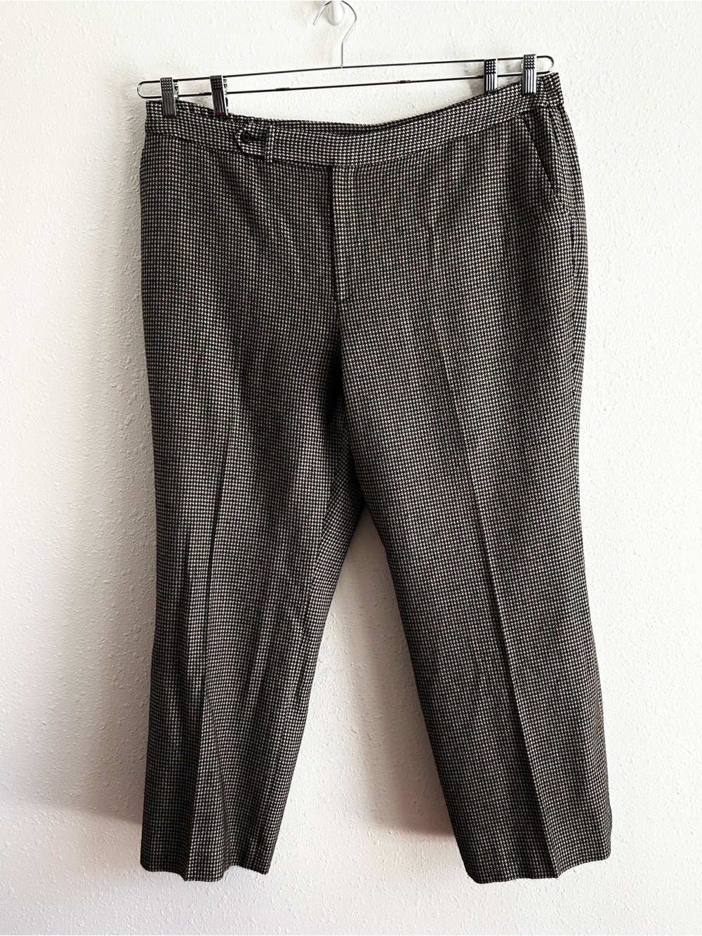 Ralph Lauren Wool Pants Trousers Women's Plus Sz 22W Houndstooth Lined